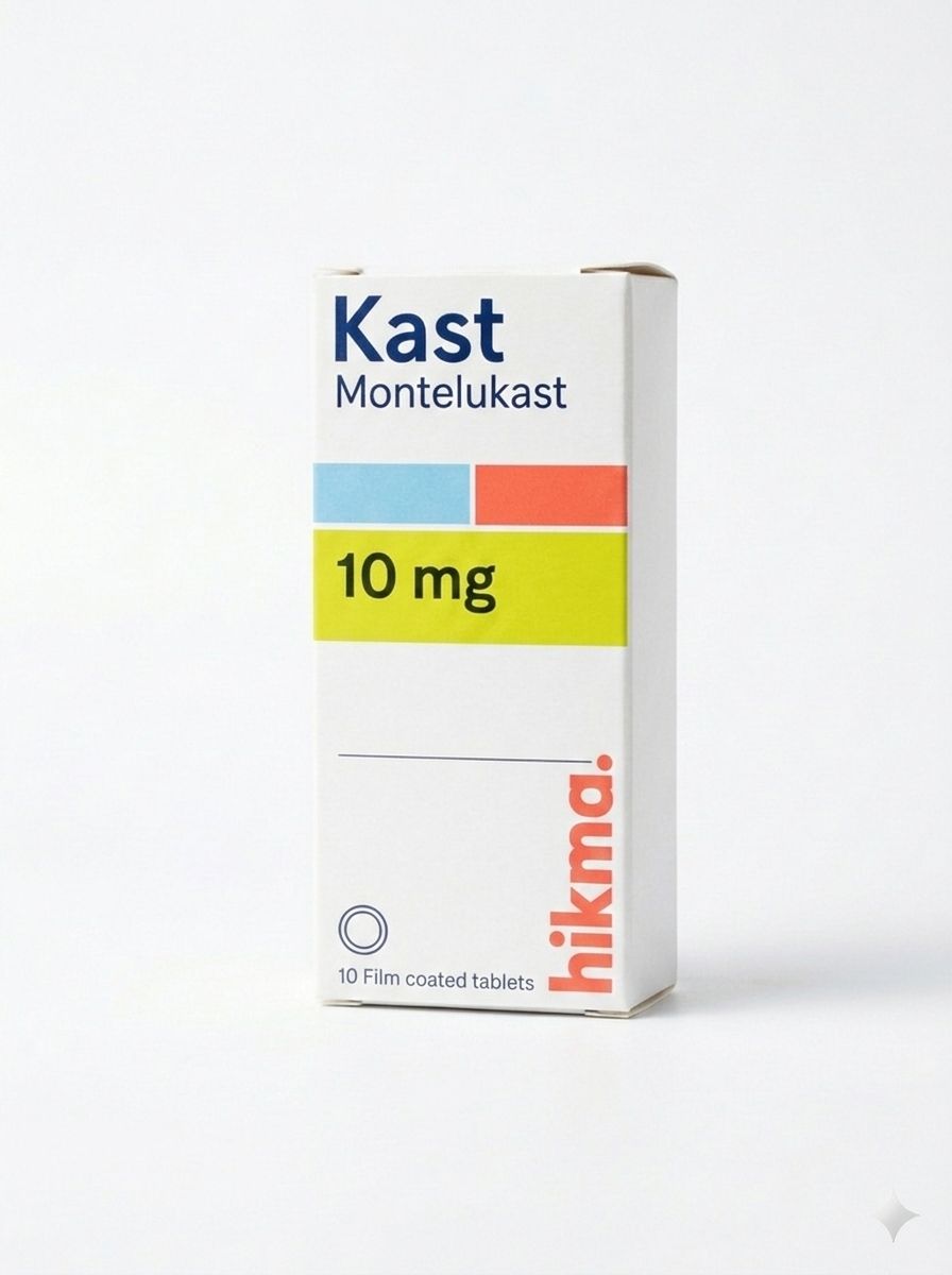 KAST 10 mg Montelukast round film-coated tablet for asthma and allergy management