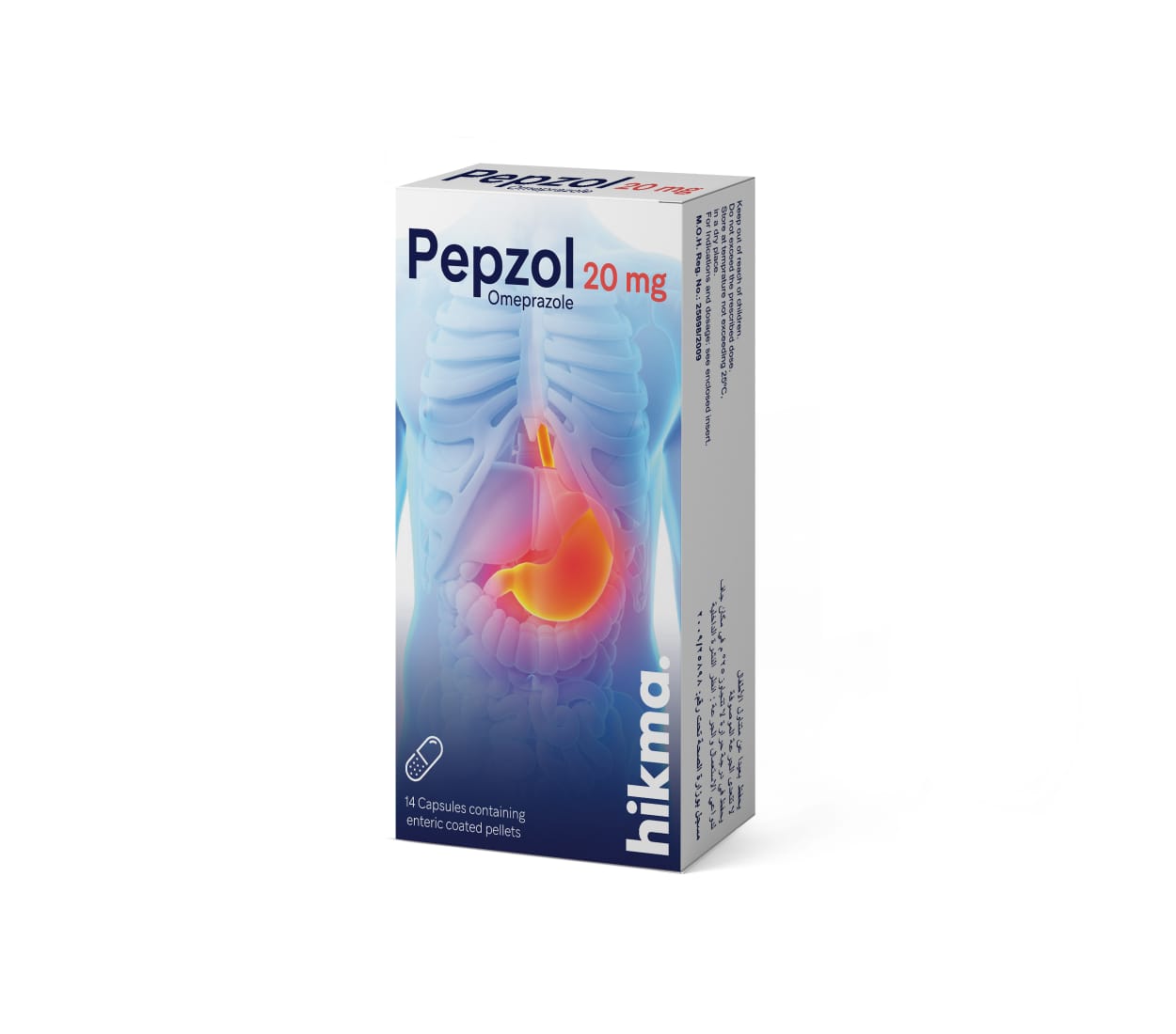 PEPZOL 20 mg Capsule, proton pump inhibitor, treatment for acid reflux and gastric ulcers