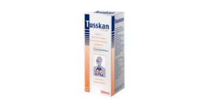 Tuskan Syrup bottle, cough syrup formulation for relief of dry and productive cough.