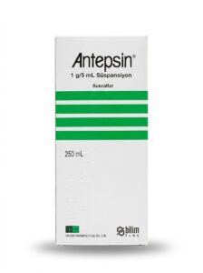 Antepsin® 1 g/5 mL sucralfate oral suspension bottle packaging