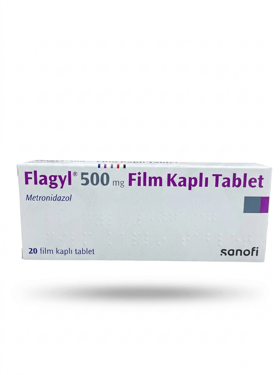 Flagyl 500 mg tablet containing metronidazole used for bacterial and parasitic infections