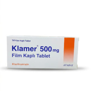 Klamer 500 mg clarithromycin film coated tablet blister pack antibiotic