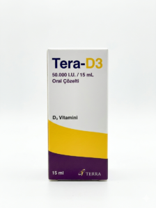 Tera-D3® 50,000 IU oral solution containing vitamin D3 used for vitamin D deficiency treatment