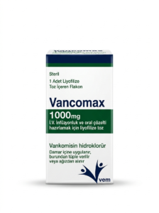 Vancomax® 1000 mg vancomycin hydrochloride IV infusion antibiotic vial